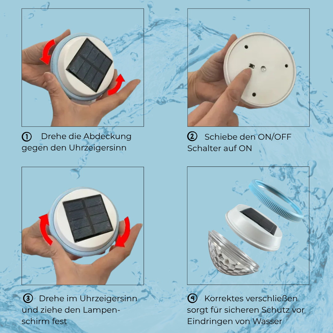 AquaAura Solar - Lass deinen Pool mit der Kraft der Sonne erleuchten
